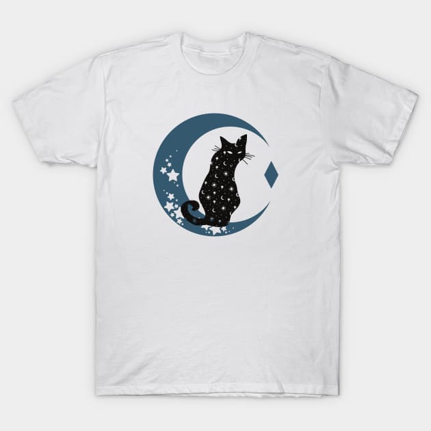 Celestial Cat & Moon Shirt, Sun Moon Stars Tee, Mystical Cat Tee, Moon and Stars, Bohemian Tshirt, Cat Lady T-Shirt by Coffee Conceptions